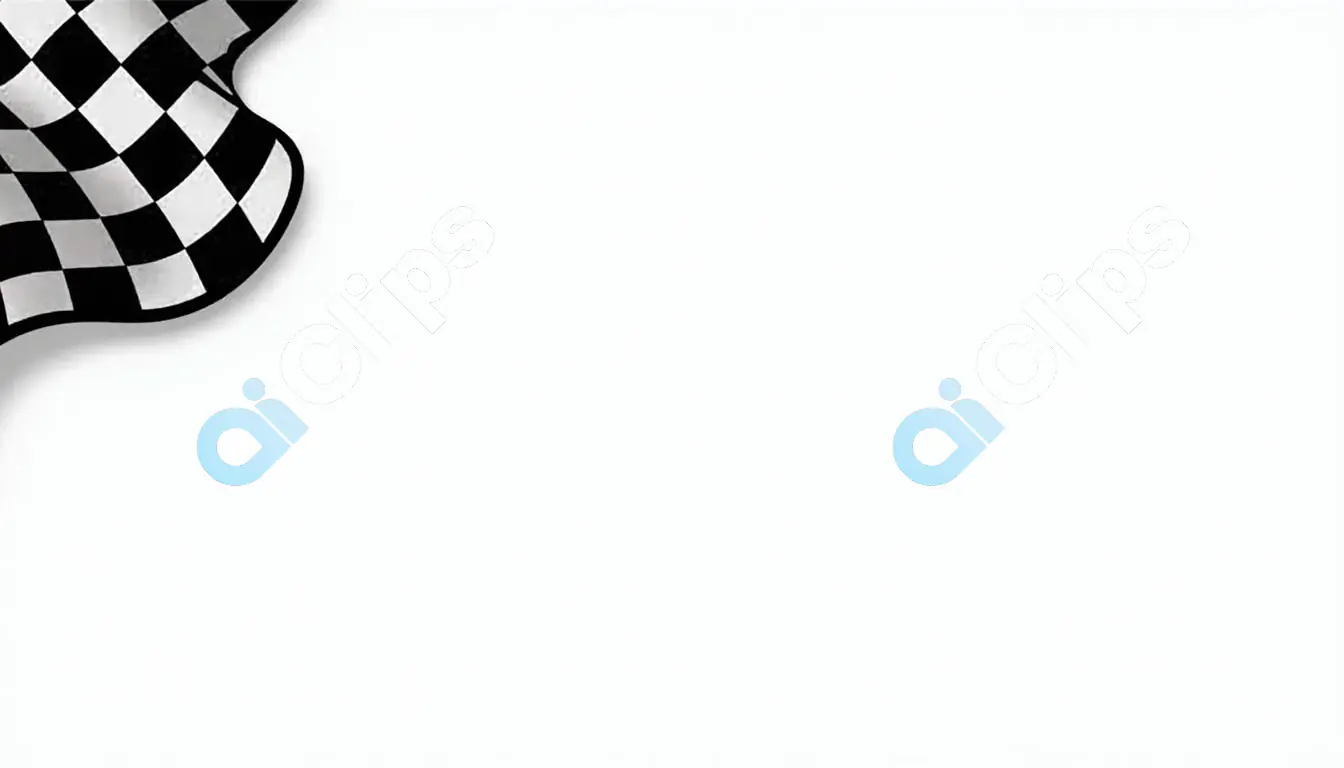 Minimalist Checkered Flag Design on White Background
