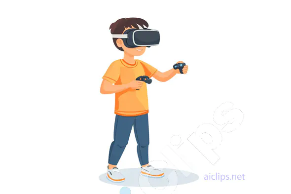 Boy Using VR Headset