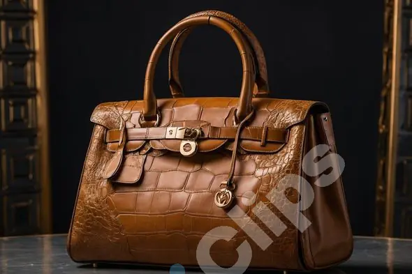 Elegant Brown Leather Handbag