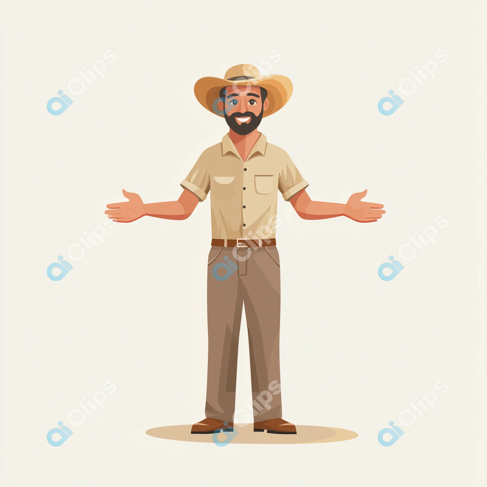 Friendly Farmer in Hat