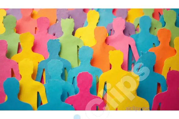 Multicolored Human Silhouette Cutouts