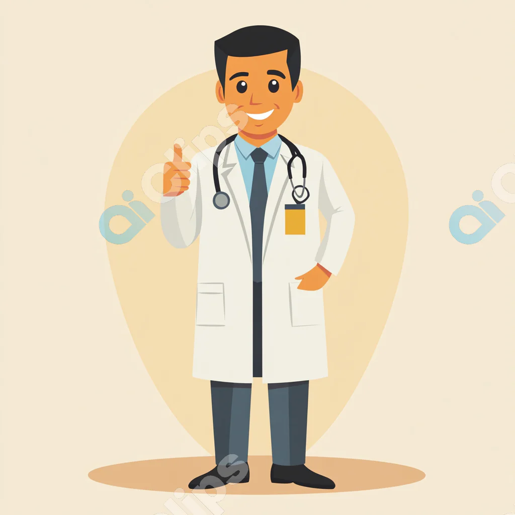 Smiling Doctor Giving Thumbs Up