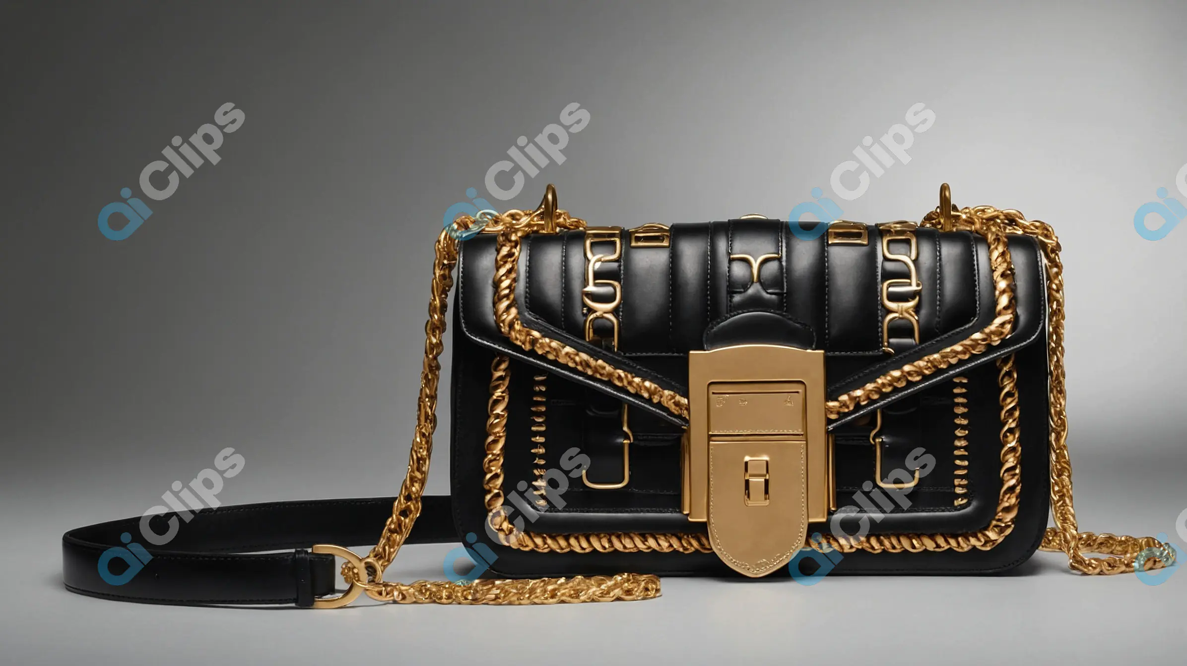 Black and Gold Designer Handbag