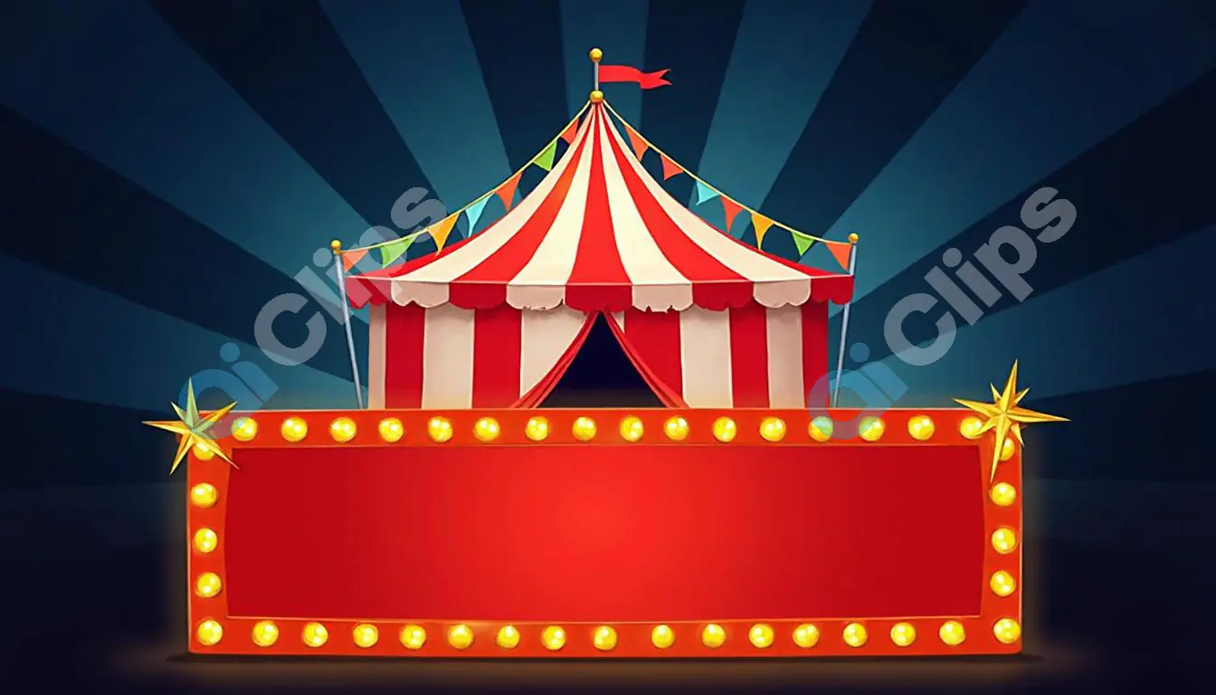 Circus Tent with Marquee Light Sign