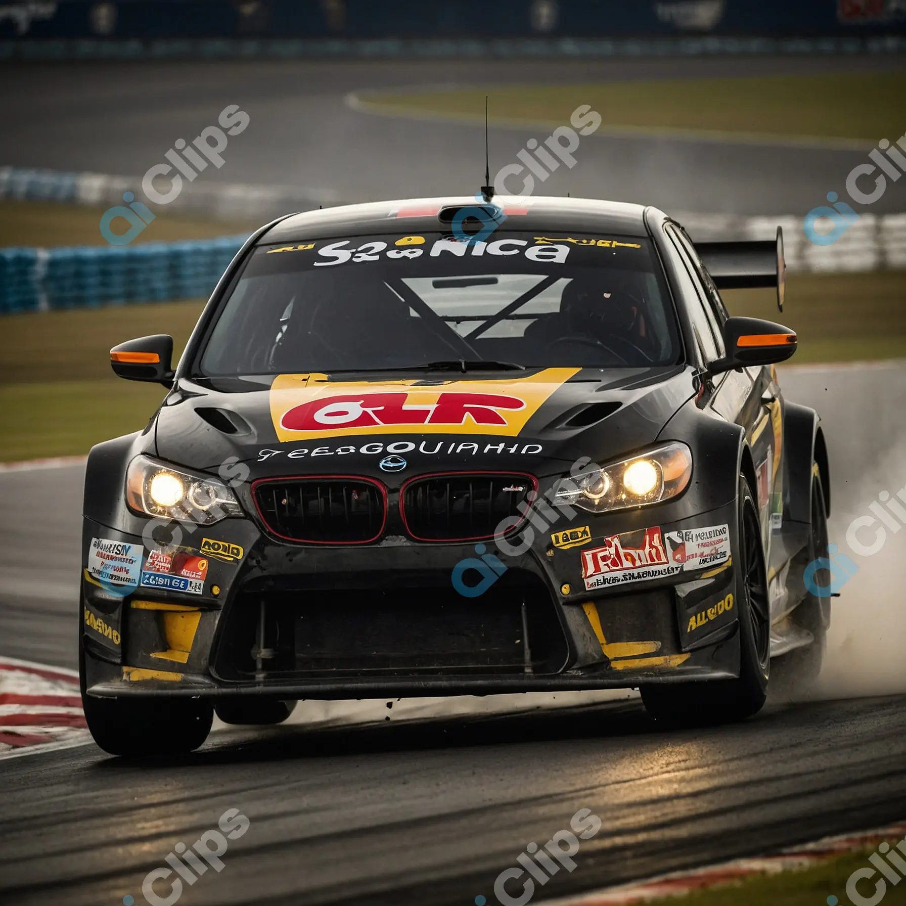 Black and Yellow Race Car