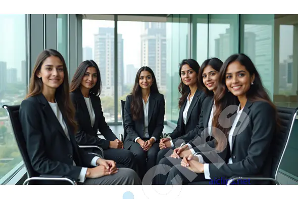Professional Indian Businesswomen Team in Modern Office