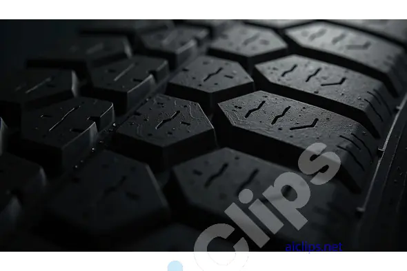 Close-Up of Treaded Tire Texture