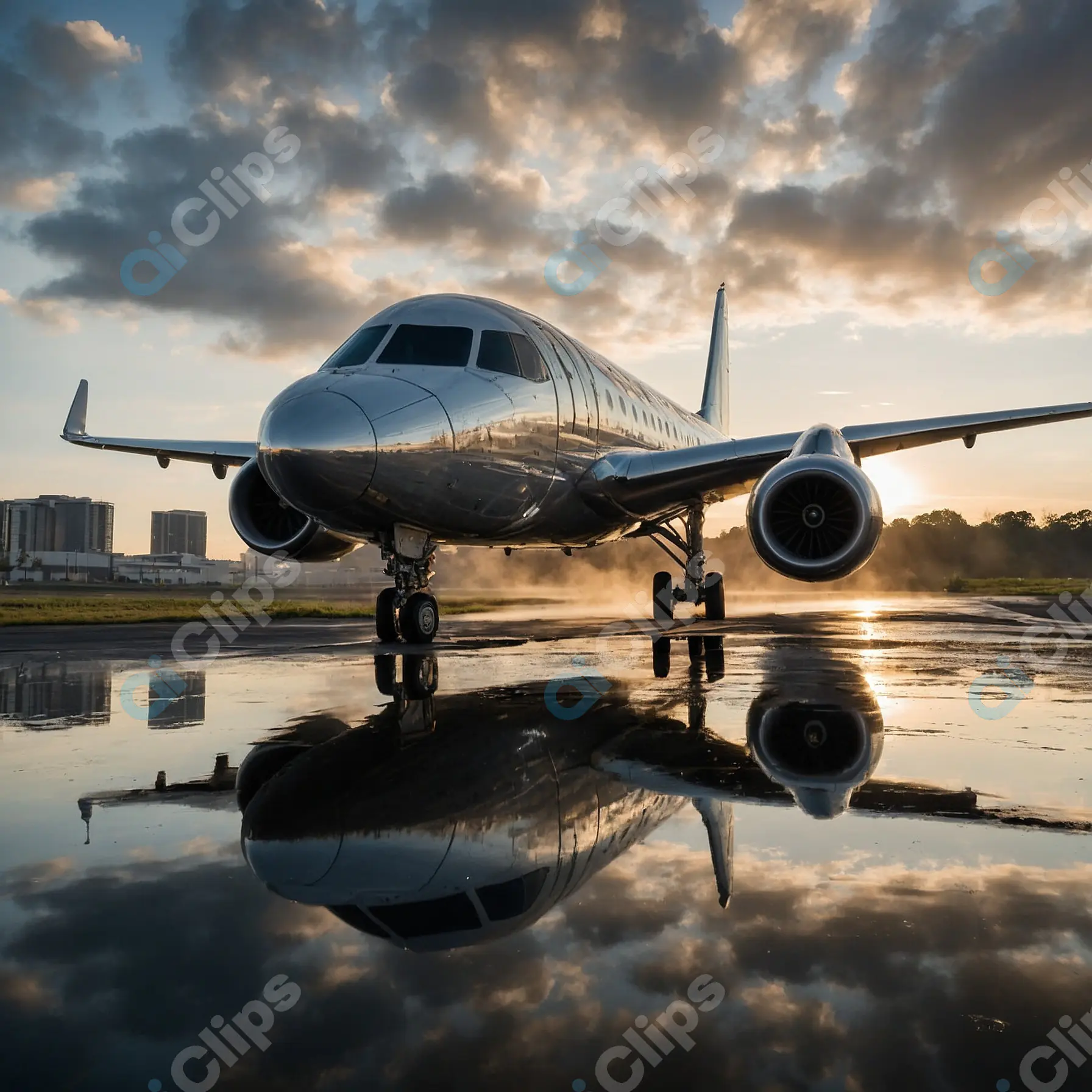 Private Jet on Runway