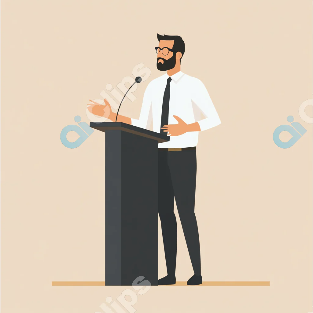 Man Speaking at Podium