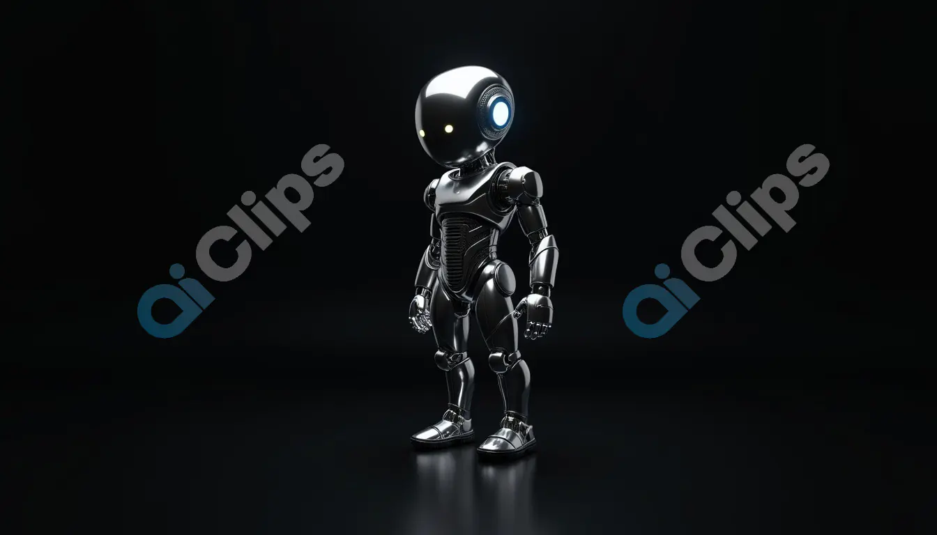 Sleek 3D Robot Character with LED Eyes