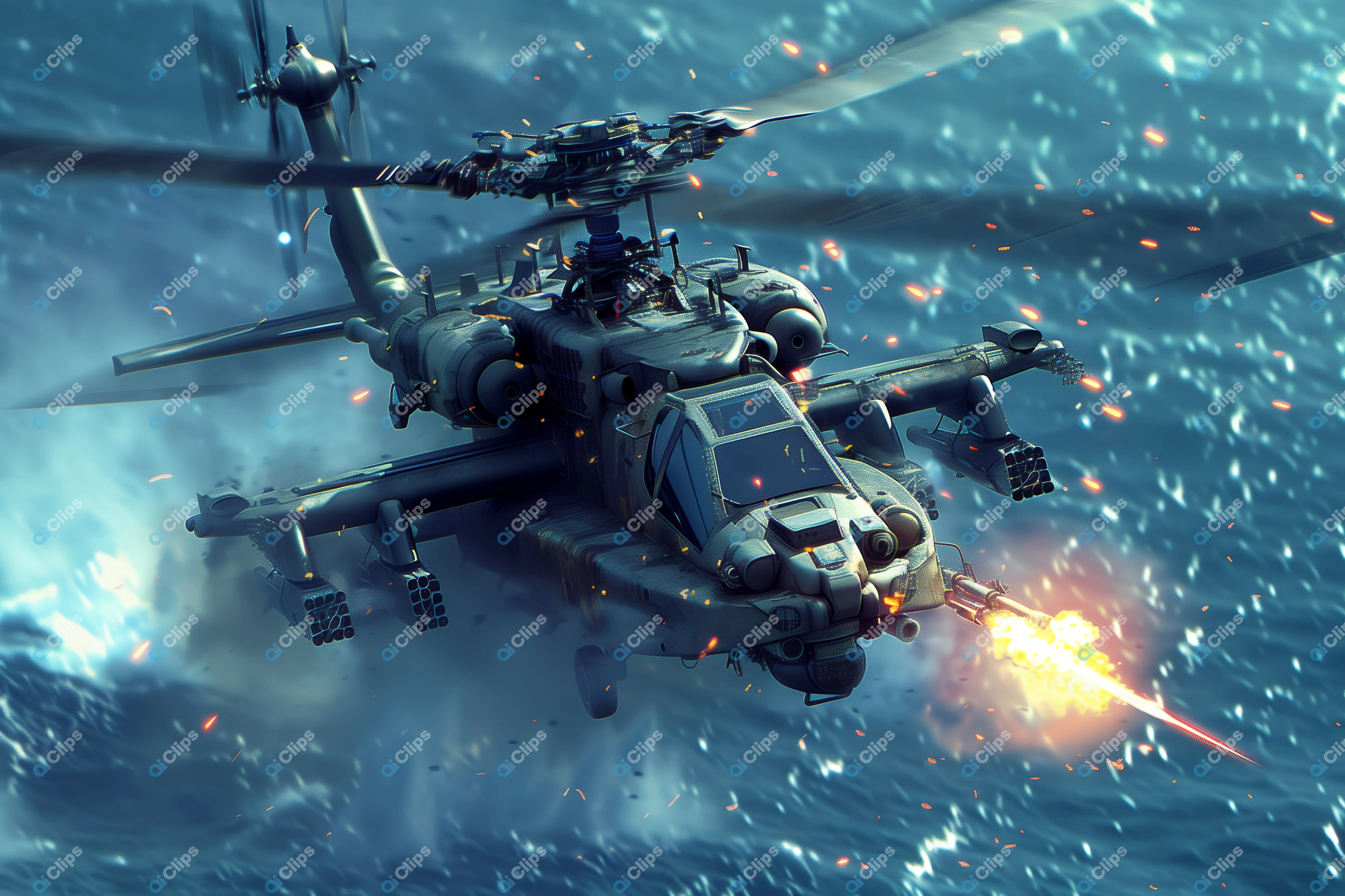 Attack Helicopter in Action