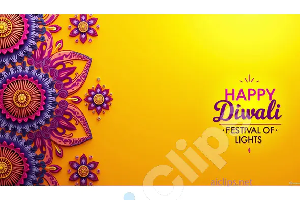 Diwali Festive Greeting Card with Intricate Rangoli Design