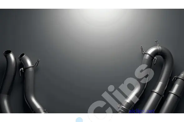 Industrial Metal Pipes on a Dark Background