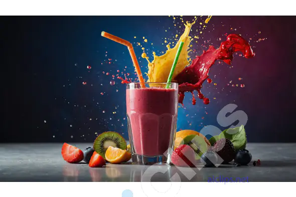 Vibrant Fruit Smoothie Splash
