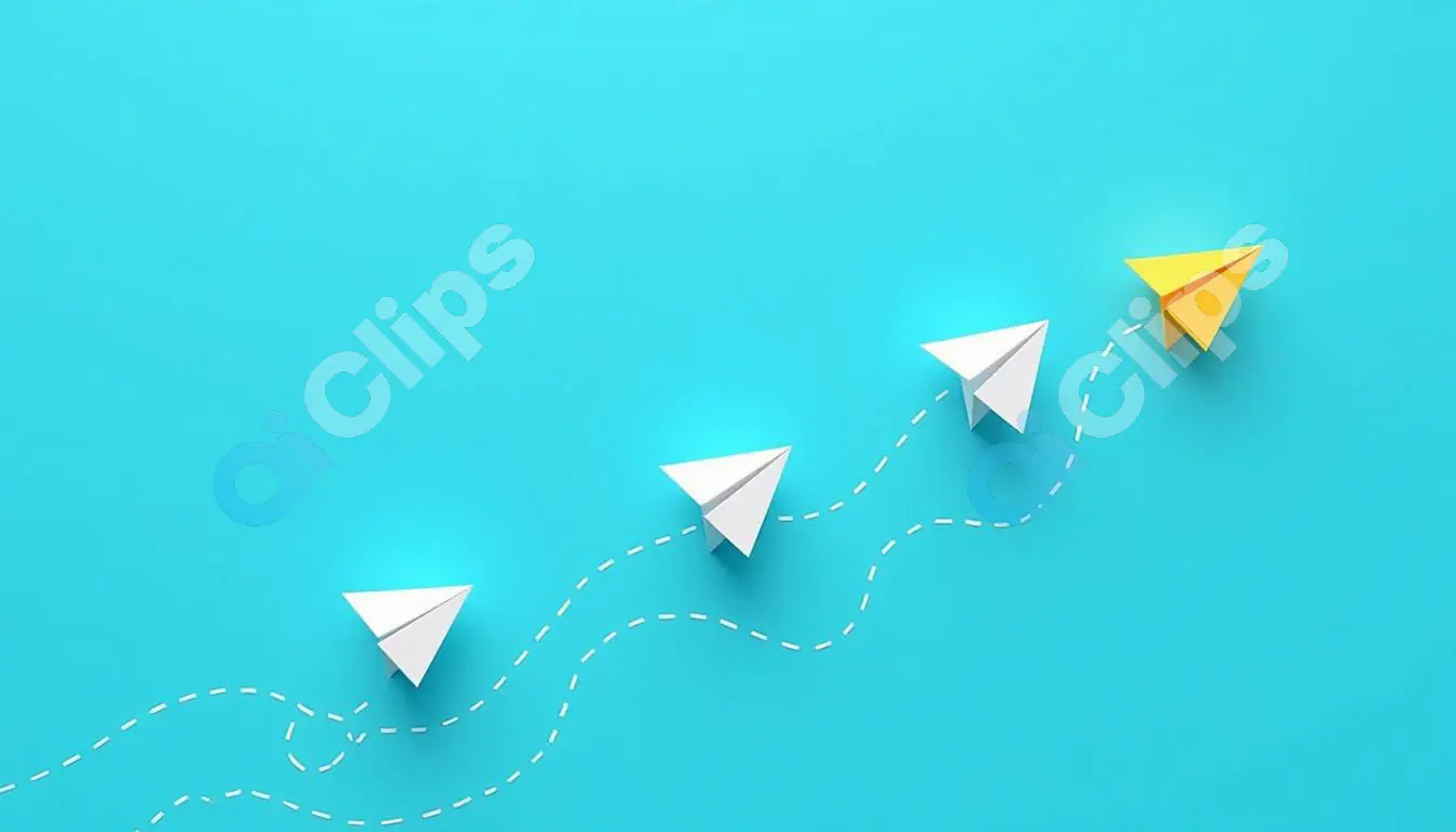 Leadership and Innovation Concept with Paper Airplanes - Alternate Path