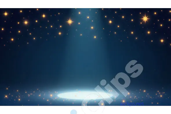 Spotlight Stage with Glowing Stars Background