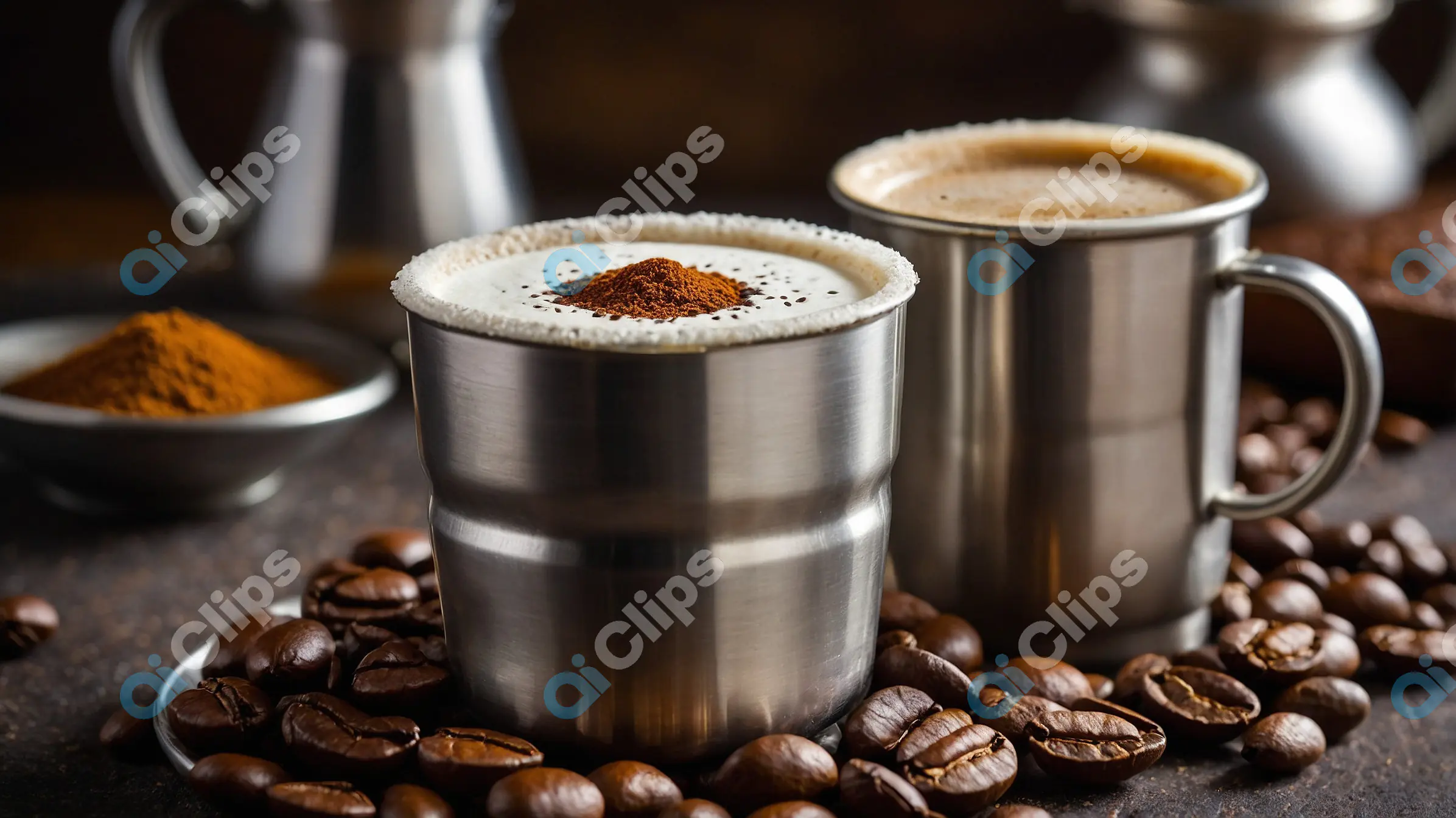 Traditional Indian Filter Coffee in Steel Tumblers