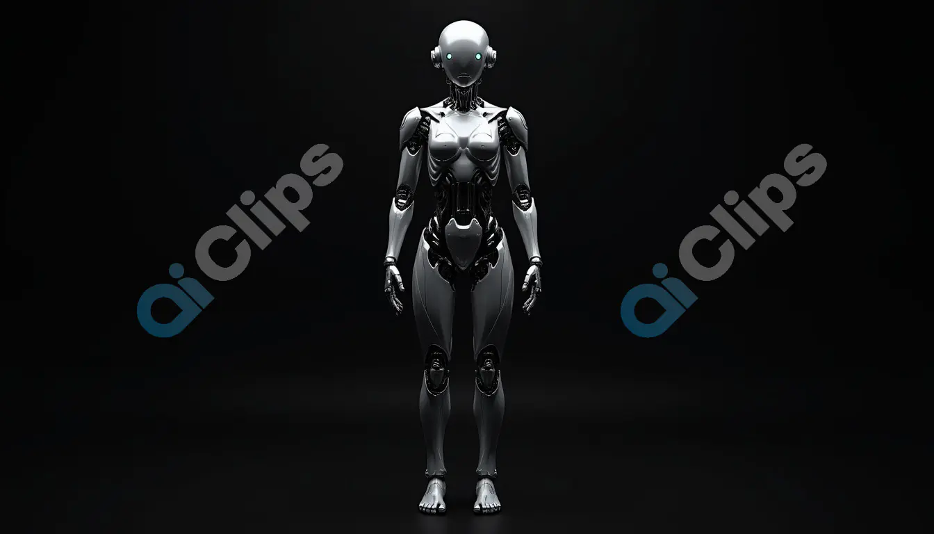 Futuristic 3D Female Robot Character