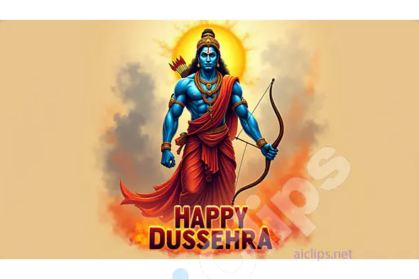 Happy Dussehra with Lord Rama Illustration