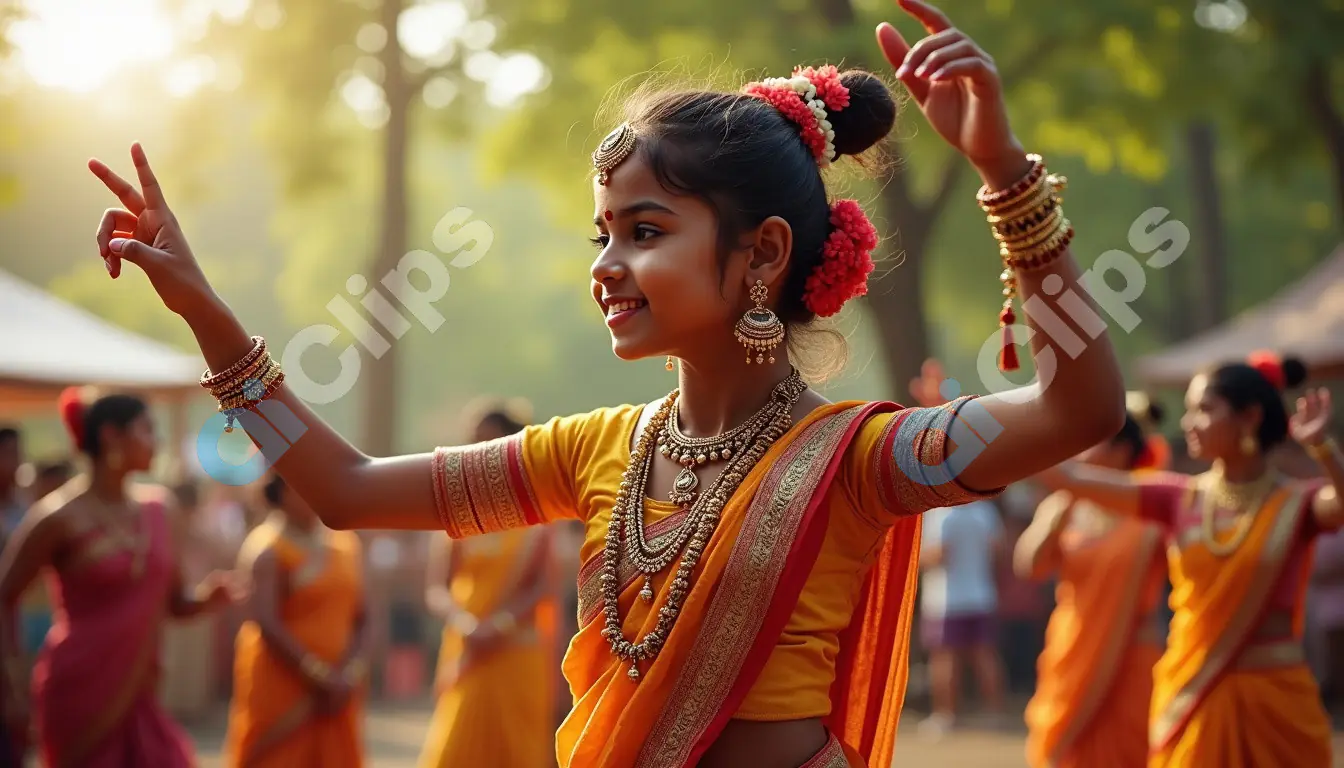Traditional Indian Dance Performance by Young Girl