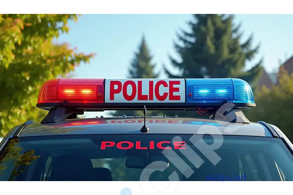 Police Car Roof with Flashing Lights