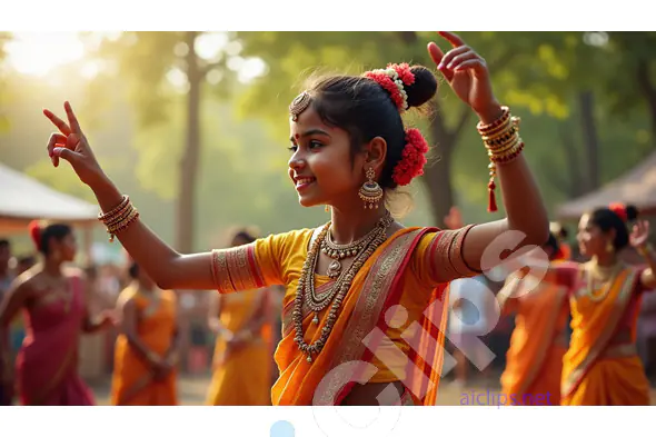 Traditional Indian Dance Performance by Young Girl
