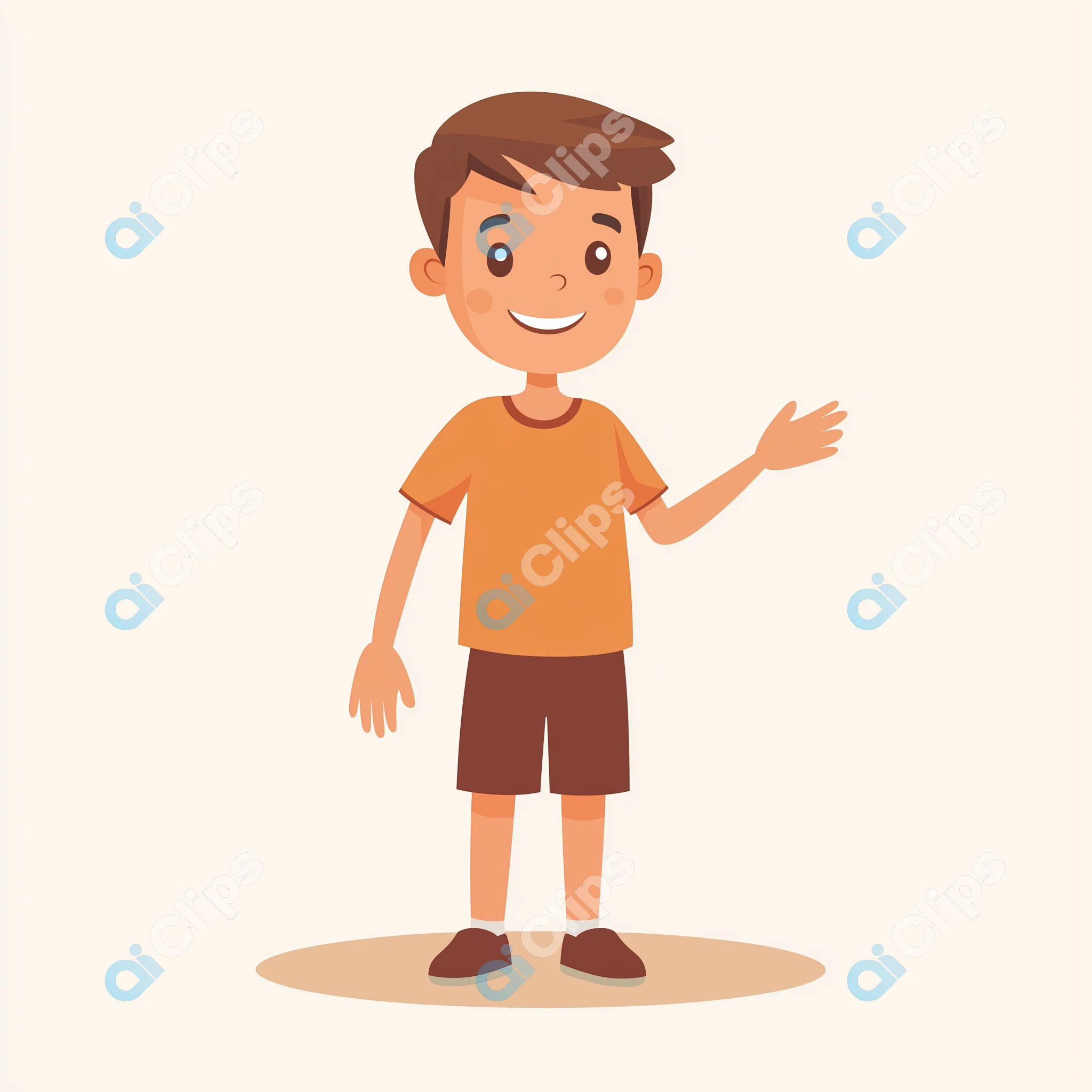 Cartoon Boy Waving