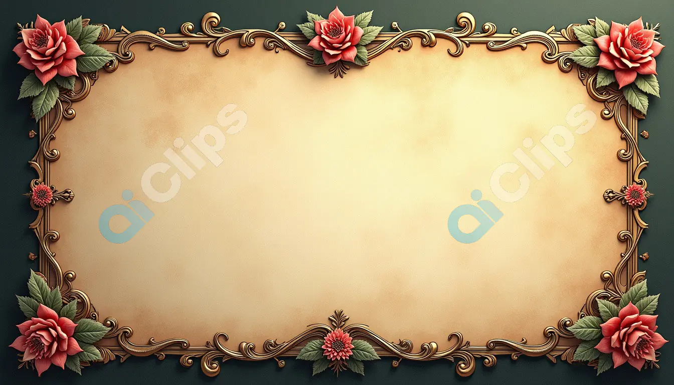 Vintage Floral Frame Background
