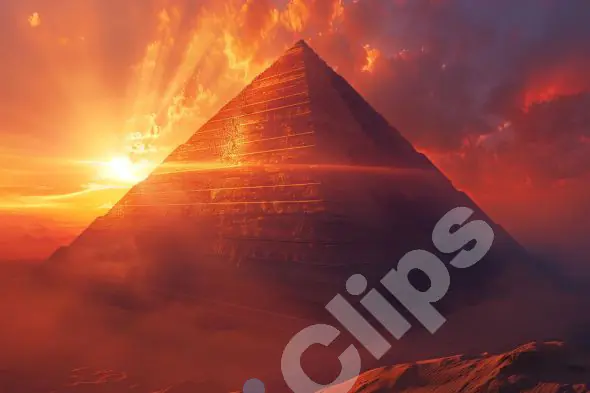 Pyramid Illuminated by Sunset