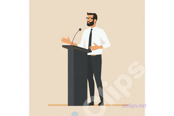 Man Speaking at Podium