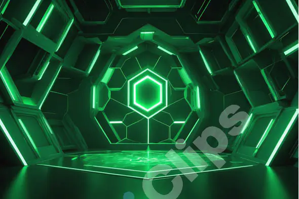 Cyber Green Hexagon Background