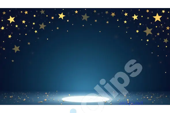 Golden Stars and Spotlight Stage Background