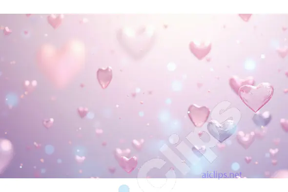 Soft Pastel Heart Background with Bokeh Effect