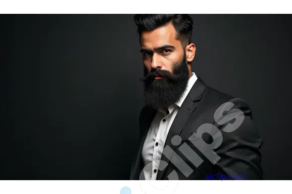 Portrait of Confident Indian Man in Formal Attire - Stylish Bearded Gentleman