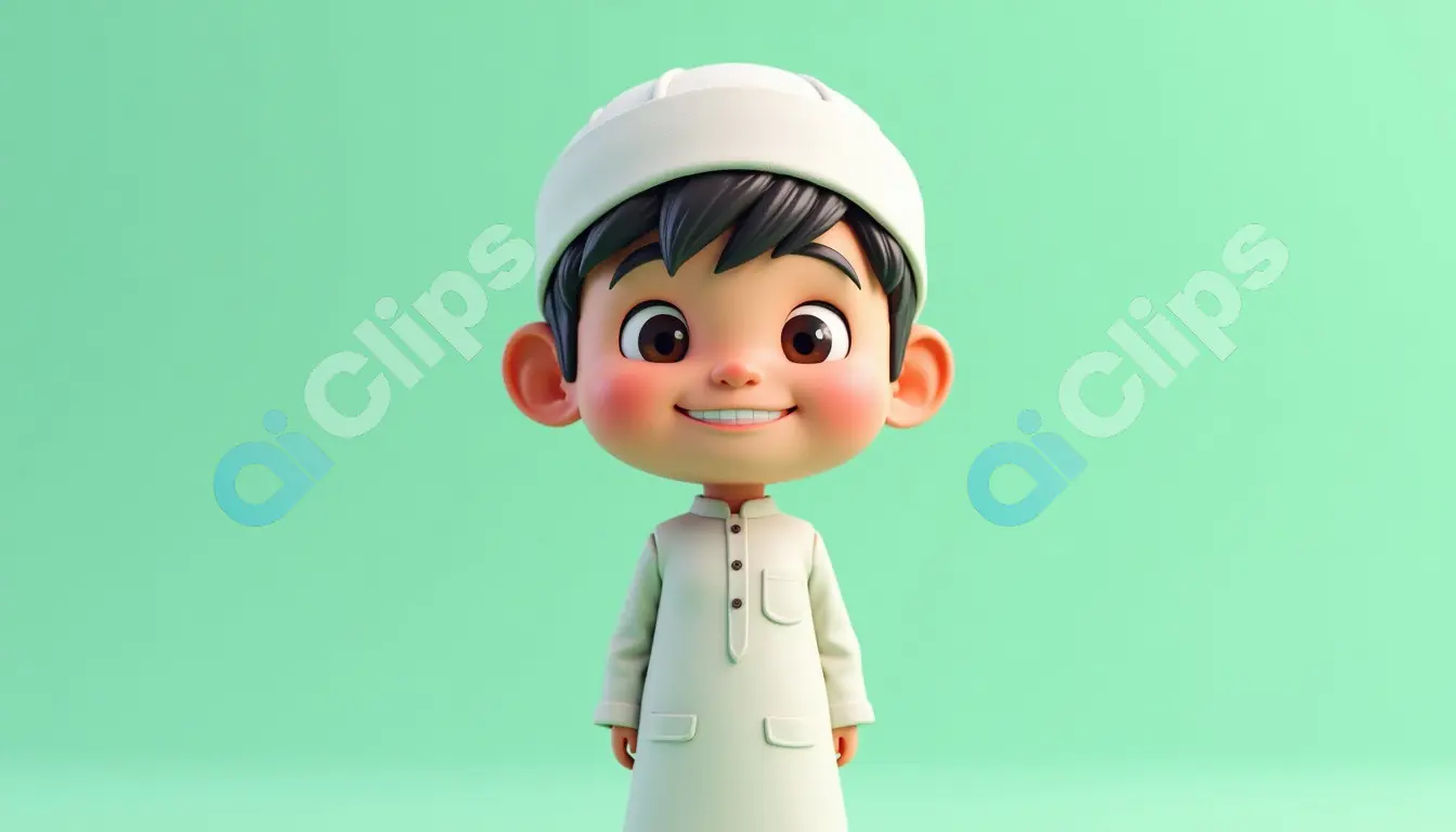 Adorable Child in Traditional White Attire