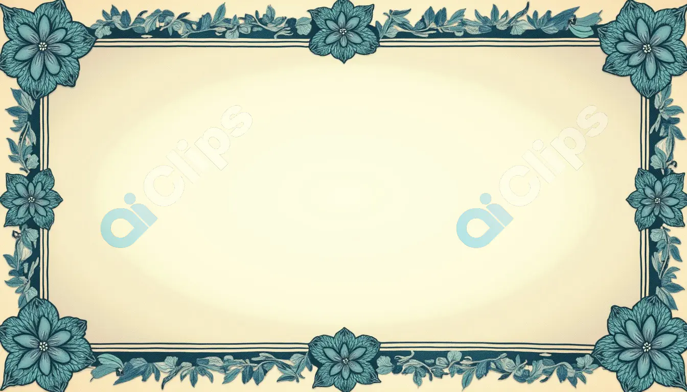 Vintage Floral Border Background - Antique Invitation Template