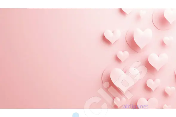 3D Pink Hearts on Soft Pink Background