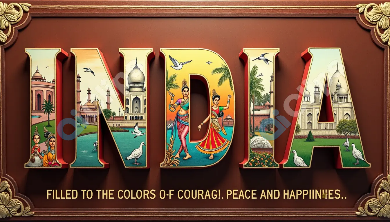 India Cultural Heritage Typography Design