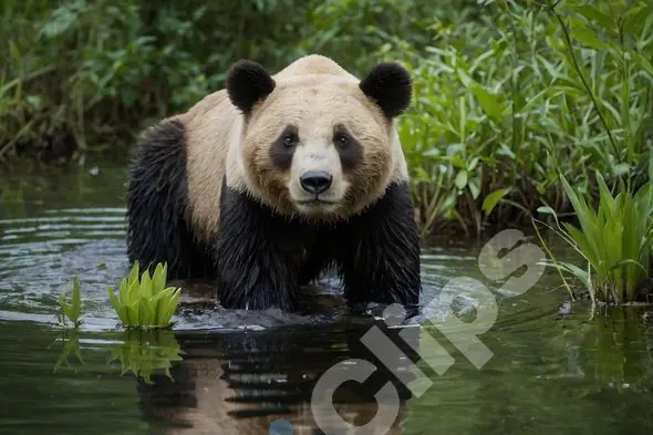 Panda in Water