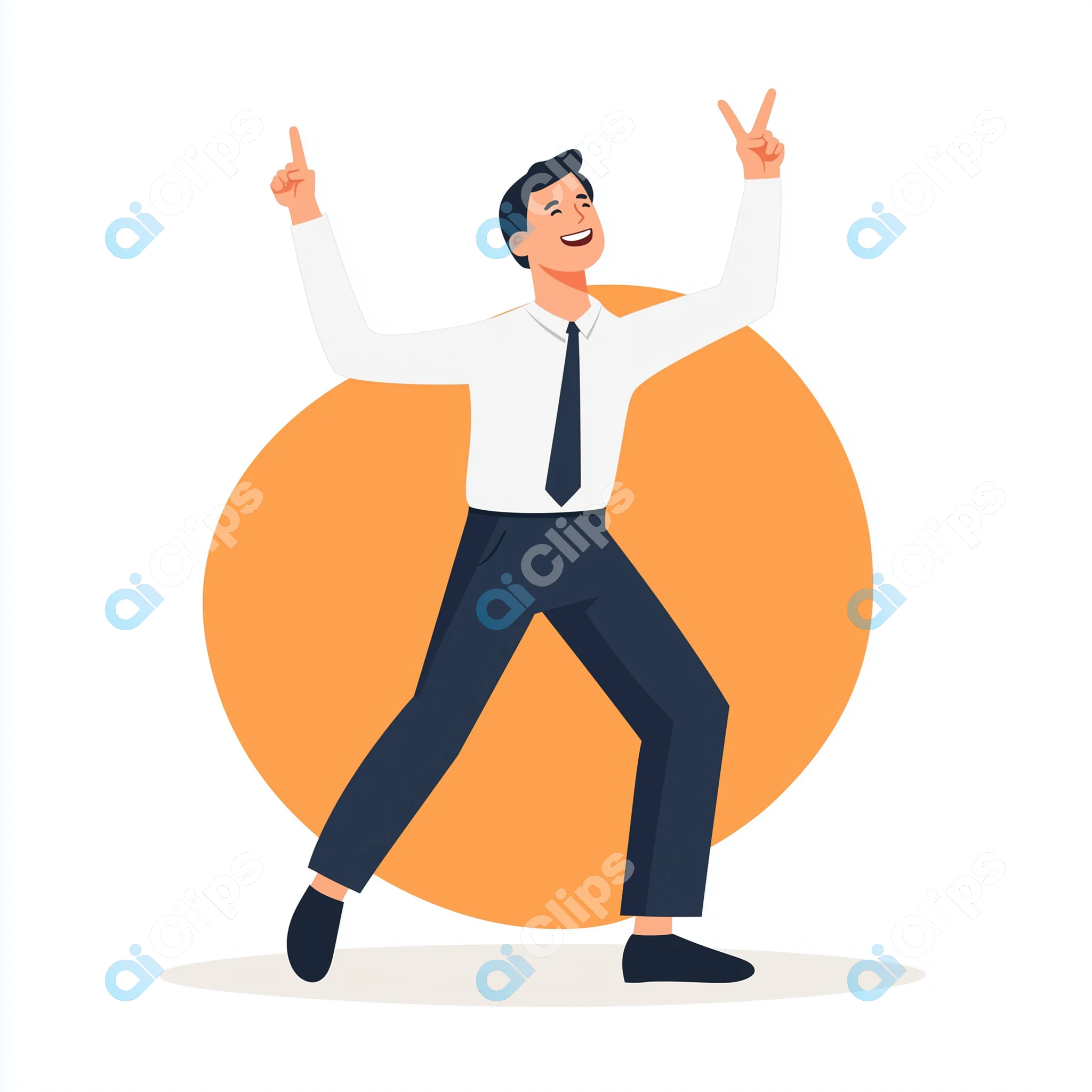 Happy Businessman Celebrating Illustration