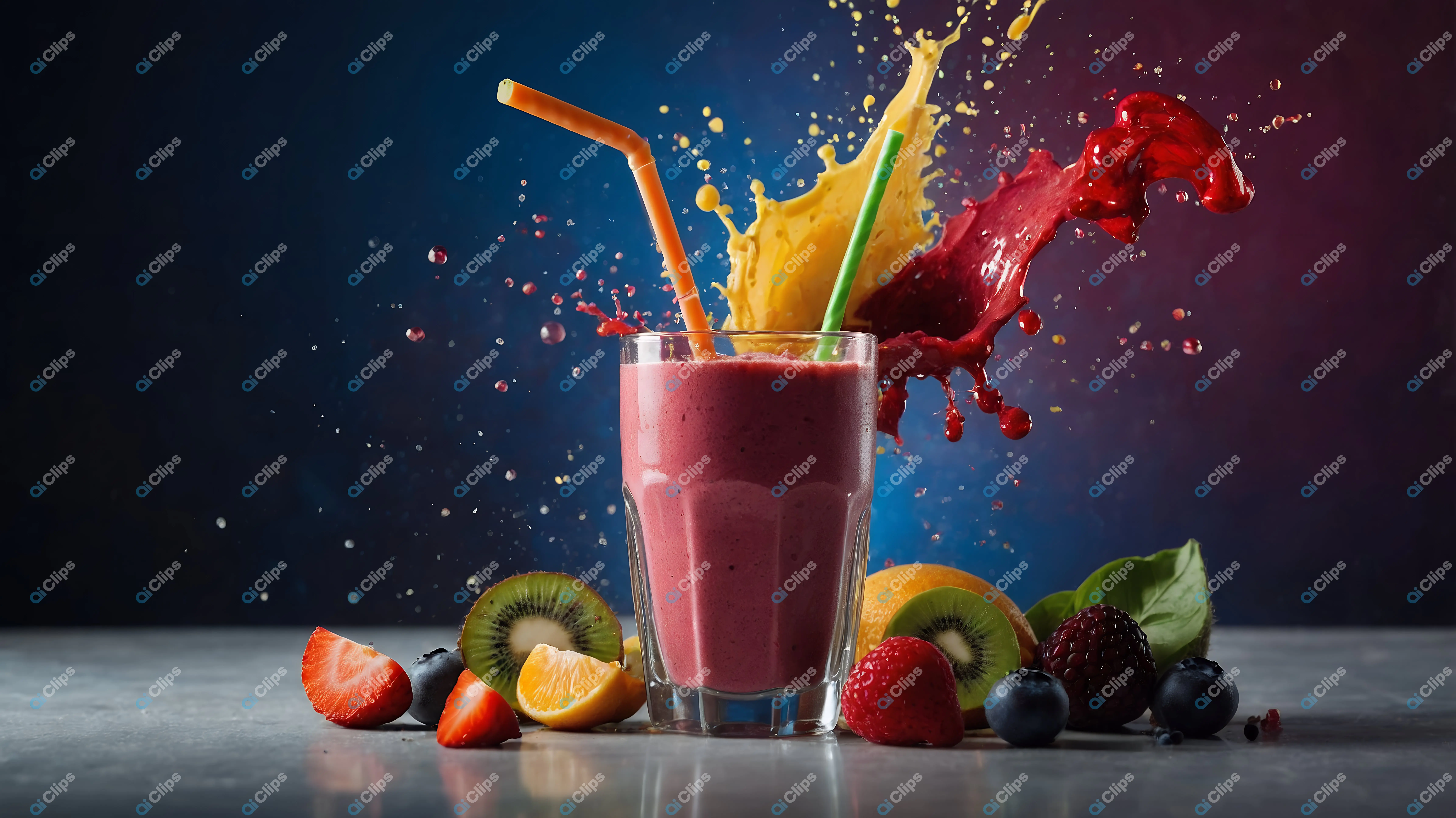 Vibrant Fruit Smoothie Splash