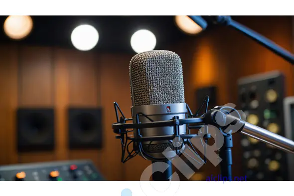 Professional Microphone in Recording Studio