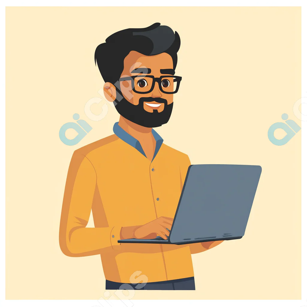 Man Working on Laptop