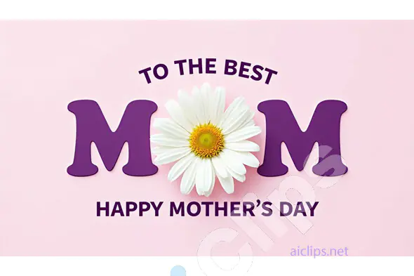 Happy Mother’s Day Greeting with Flower and Text