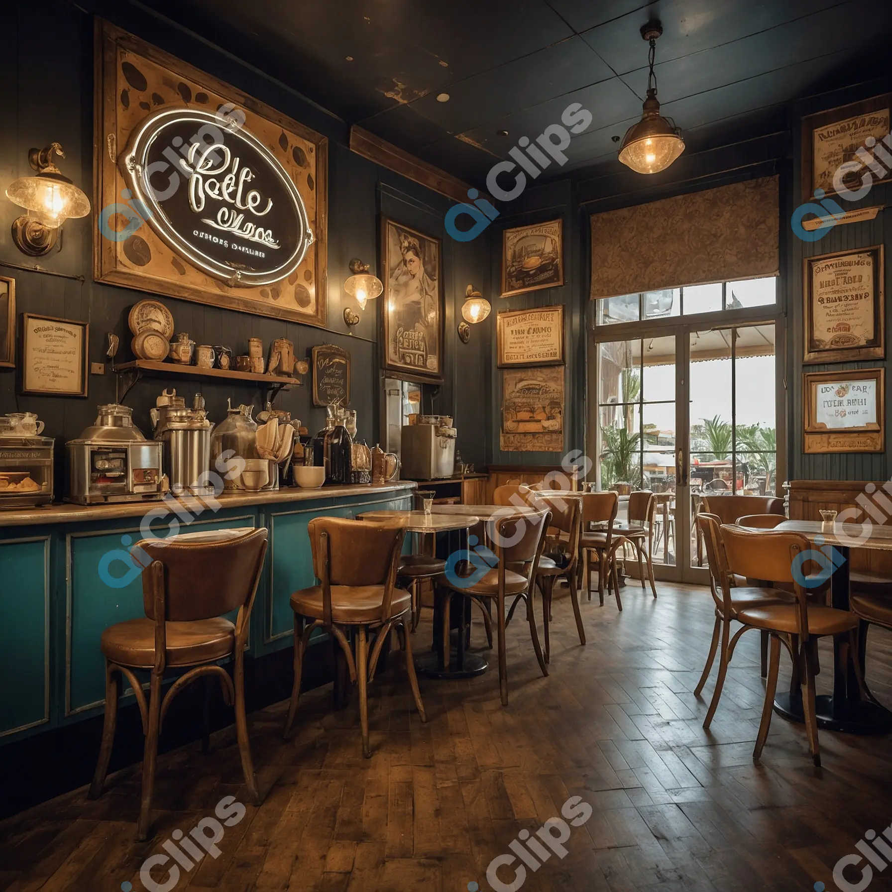 Retro Cafe Setting