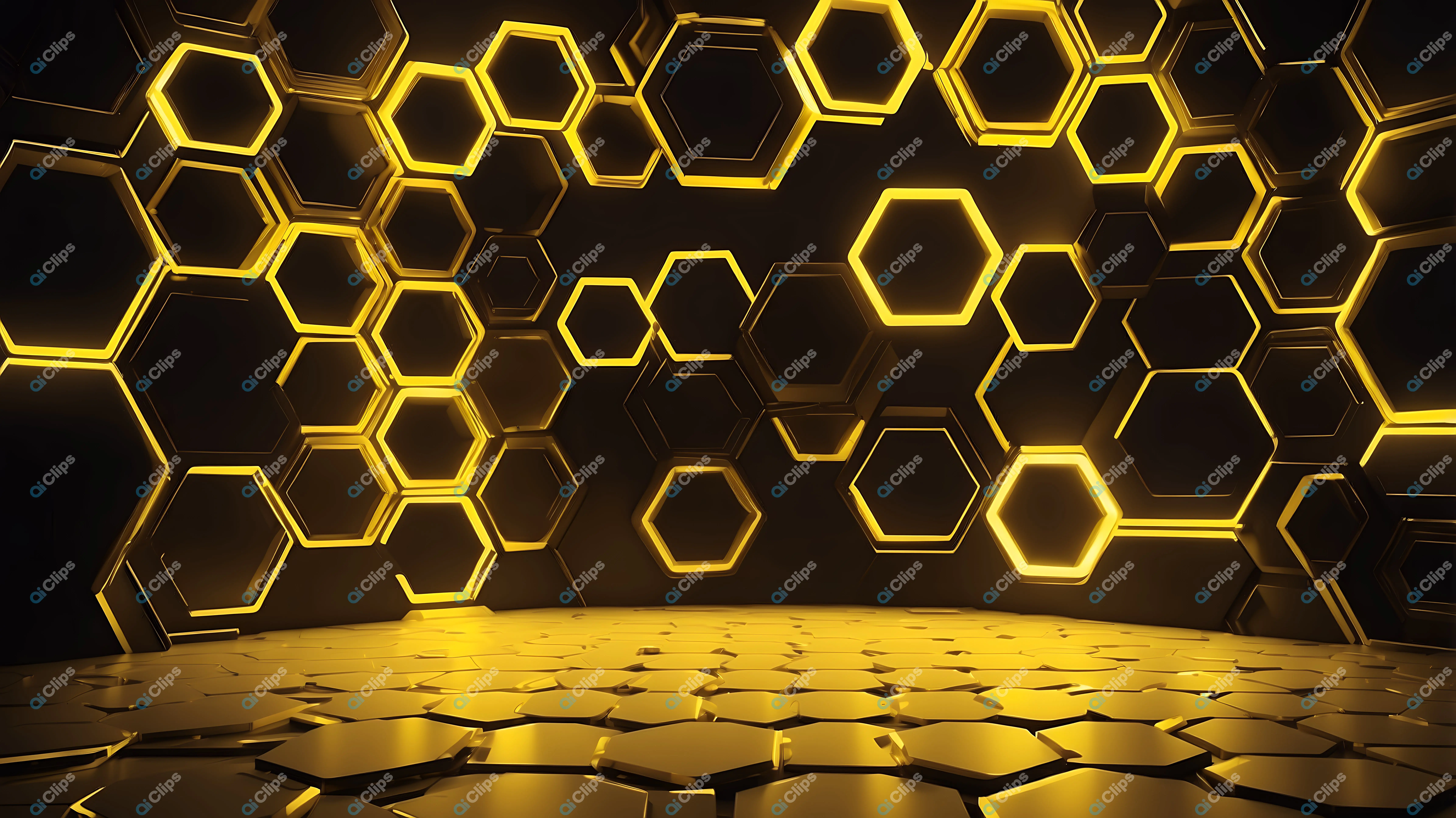 Golden Hexagon Background