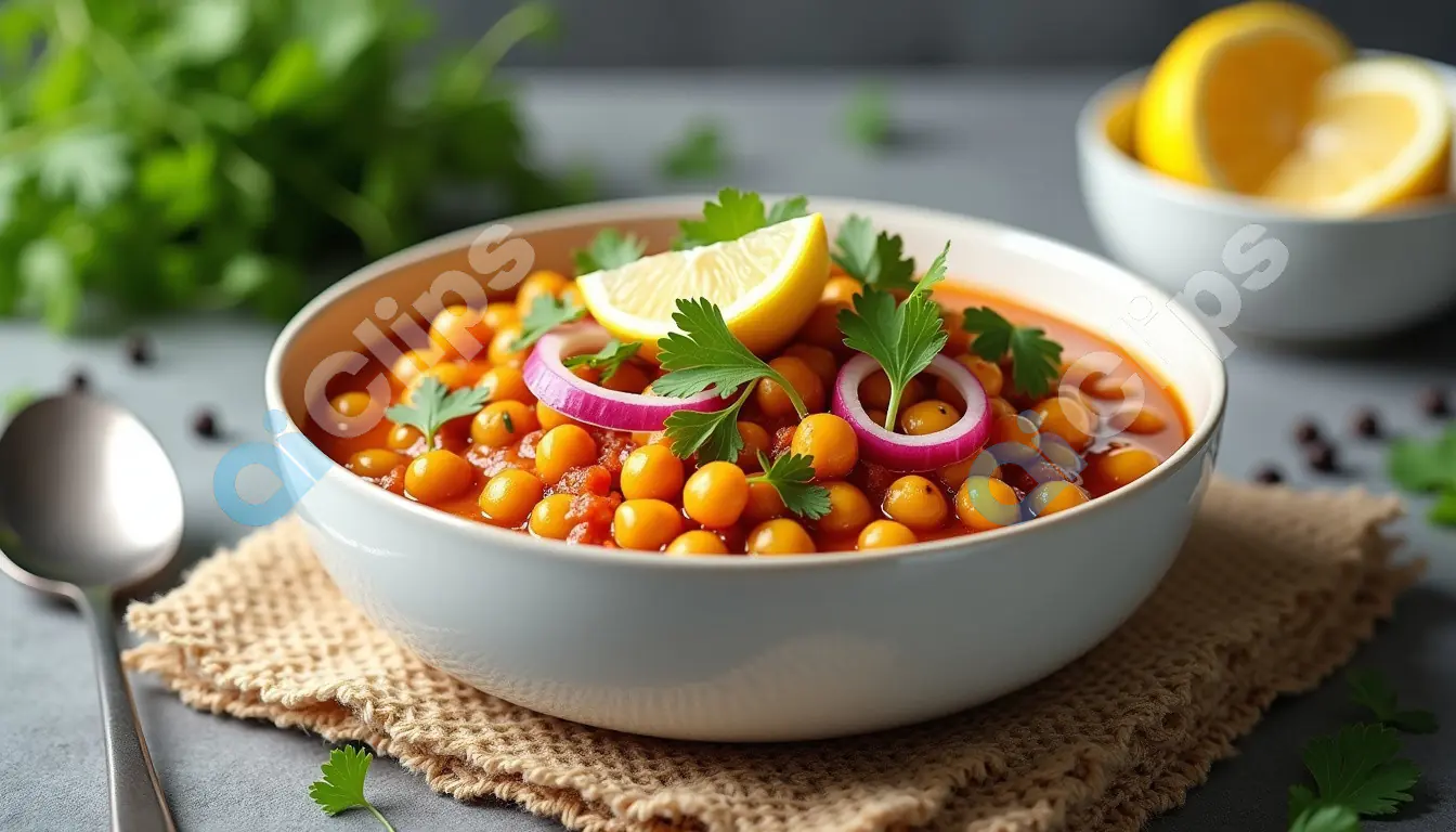 Spiced Chickpea Stew with Lemon and Fresh Herbs