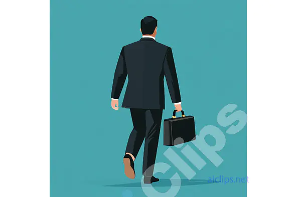 Businessman Walking Away with Briefcase