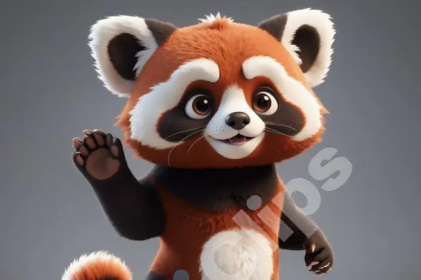 Adorable Cartoon Red Panda