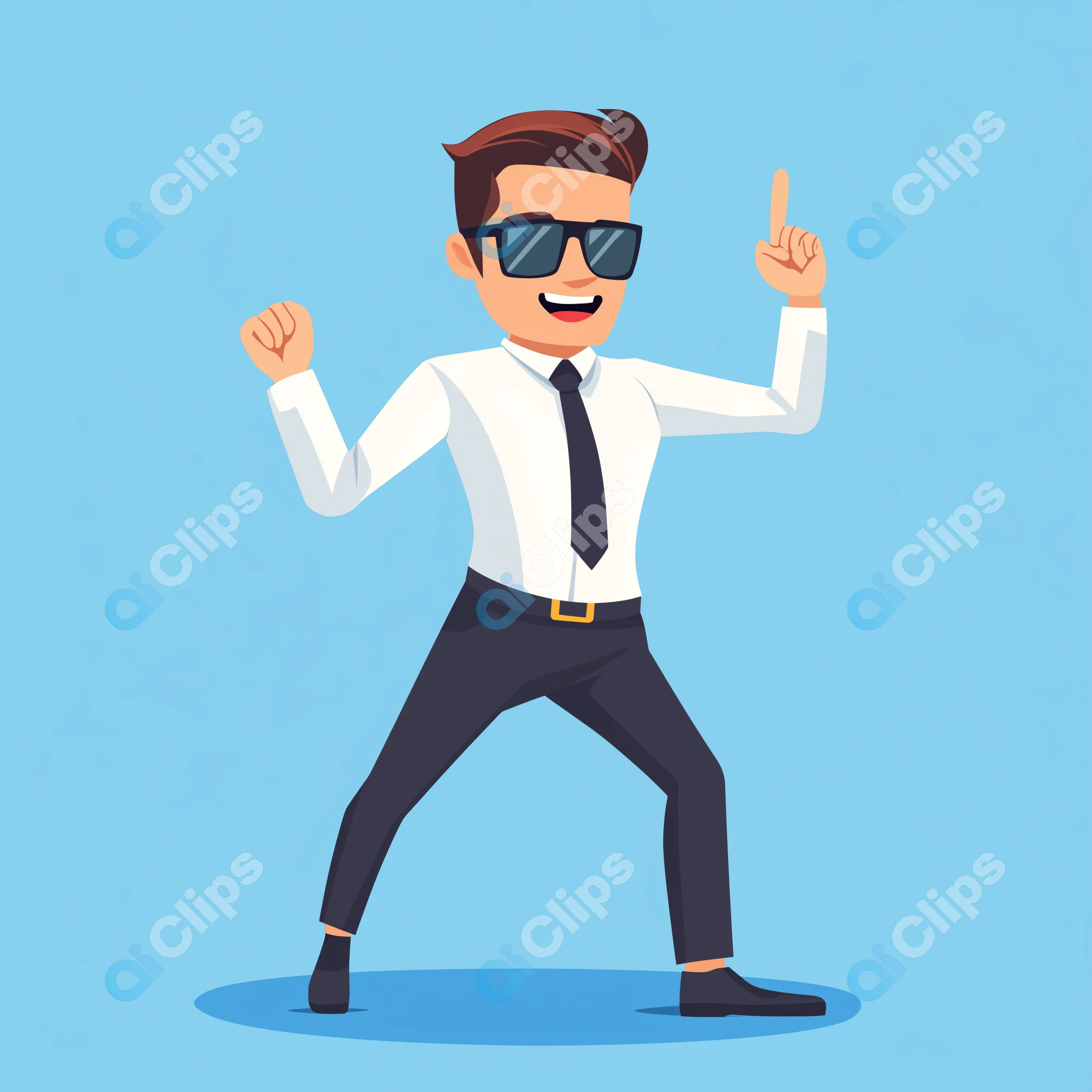 Cool Businessman Celebrating Success